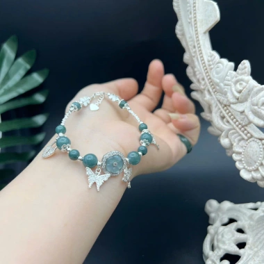 Vòng tay phong thủy mix charm bạc 925 nữ sang trọng hộp đựng sang trọng giảm giá 4