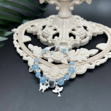 Vòng tay phong thủy mix charm bạc 925 nữ sang trọng hộp đựng sang trọng giảm giá 6