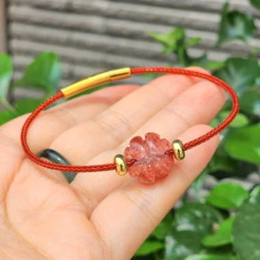 Vòng tay phong thủy mix cỏ 4 lá - đá thiên nhiên, may mắn mọi mệnh, giảm giá 21% còn 243.000₫ 2