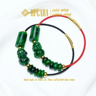 Vòng tay phong thủy Tỳ Hưu Lu Thống Trơn và Ngũ Điếu Sơn Thủy Mắn UPCARA 635k