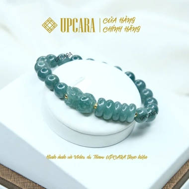 Vòng tay phong thuỷ tỳ hưu ngũ điếu mệnh thuỷ mộc hoả thổ kim lam ngọc A 6-8mm UPCARA giá 980k