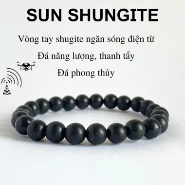 Vòng tay Shungite giấy KD - Chặn bức xạ 5G, thanh tẩy phong thủy, 200.000₫