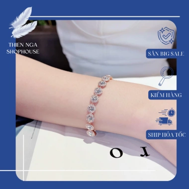 Vòng tay Swarovski Angelic đá tròn sang trọng, tinh tế Fullbox giá 770.000₫