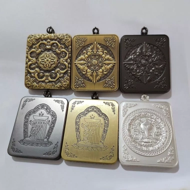 Vòng Tay Tangka Tây Tạng Retro - Vỏ Gawu, Mạ Vàng, Mạ Bạc, Hộp Mặt, Dây Chuyền Hợp Kim Vàng - Giá chỉ 94.600 VND