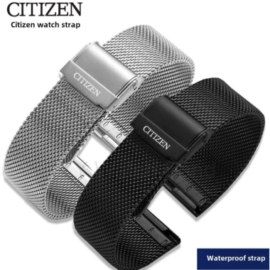 Vòng tay thép không gỉ 12-24mm cho Citizen Band Blue Angel, Sky Eagle, JY8.078, BM7.140 - Dây lưới dệt chống mài mòn, không phai màu, nam nữ, chỉ 101.998₫