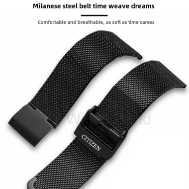 Vòng tay thép không gỉ 12-24mm cho Citizen Band Blue Angel, Sky Eagle, JY8.078, BM7.140 - Dây lưới dệt chống mài mòn, không phai màu, nam nữ, chỉ 101.998₫