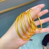 Vòng tay titan không gỉ mạ vàng 18k, thiết kế trơn bóng thanh lịch cho nữ - Giá 99.000đ 2