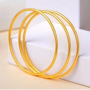 Vòng tay titan không gỉ mạ vàng 18k, thiết kế trơn bóng thanh lịch cho nữ - Giá 99.000đ