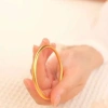 Vòng tay titan không gỉ mạ vàng 18k, thiết kế trơn bóng thanh lịch cho nữ - Giá 99.000đ 6