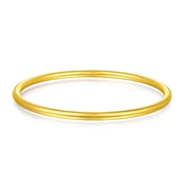 Vòng tay titan không gỉ mạ vàng 18k, thiết kế trơn bóng thanh lịch cho nữ - Giá 99.000đ