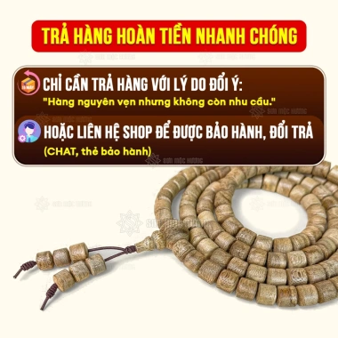 Vòng tay trầm hương 108 hạt lu thống tốc kiến cao cấp Sơn Mộc Hương - Phong thủy nam nữ, 1.69 triệu