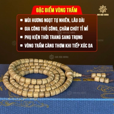 Vòng tay trầm hương 108 hạt lu thống tốc kiến cao cấp Sơn Mộc Hương - Phong thủy nam nữ, 1.69 triệu