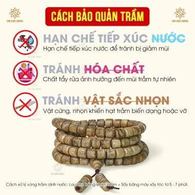 Vòng tay trầm hương 108 hạt lu thống tốc kiến cao cấp Sơn Mộc Hương - Phong thủy nam nữ, 1.69 triệu