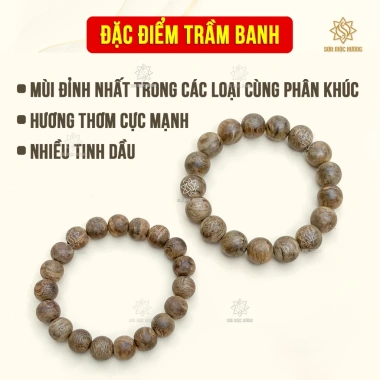 Vòng tay trầm hương banh cao cấp tròn đơn Sơn Mộc Hương - Phong thủy may mắn, tài lộc, giá 3.760.000 VND 3
