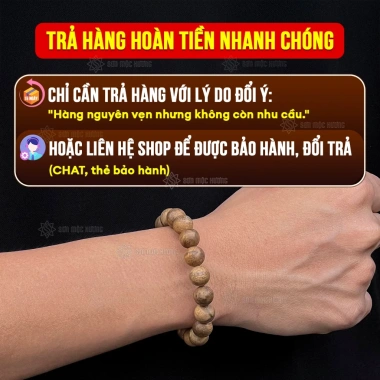 Vòng tay trầm hương banh cao cấp tròn đơn Sơn Mộc Hương - Phong thủy may mắn, tài lộc, giá 3.760.000 VND 4