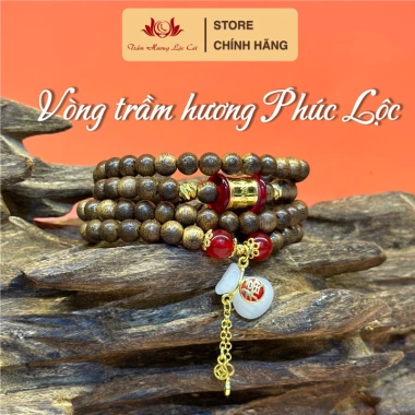 Vòng Tay Trầm Hương Charm Lư Thống 108 Hạt Phúc Lộc 6mm – Lộc Cát, Vòng Phong Thuỷ Bình An, Tài Lộc 380k