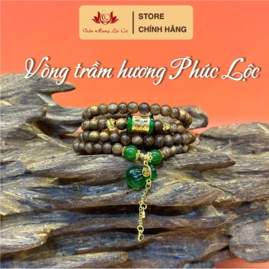 Vòng Tay Trầm Hương Charm Lư Thống 108 Hạt Phúc Lộc 6mm – Lộc Cát, Vòng Phong Thuỷ Bình An, Tài Lộc 380k