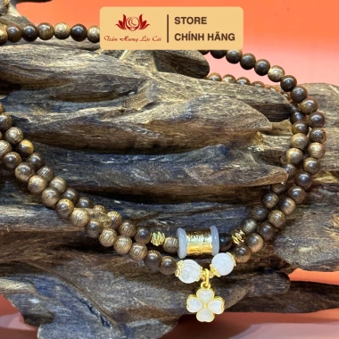 Vòng Tay Trầm Hương Charm Lư Thống 108 Hạt Phúc Lộc 6mm – Lộc Cát, Vòng Phong Thuỷ Bình An, Tài Lộc 380k