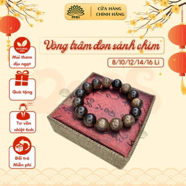 Vòng tay trầm hương phong thủy nam nữ - Đơn sánh chìm, may mắn tài lộc, giá ưu đãi 490.000đ