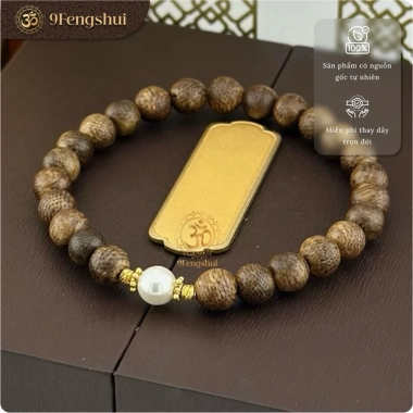 Vòng tay trầm hương phong thuỷ ngũ hành 8mm mix ngọc trai - Giá ưu đãi 380.000đ