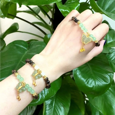 Vòng tay Trầm Hương Tốc Sánh Chìm Hồ Điệp Bọc Bạc 925 Gỗ Phong Thuỷ May Mắn Nam Nữ