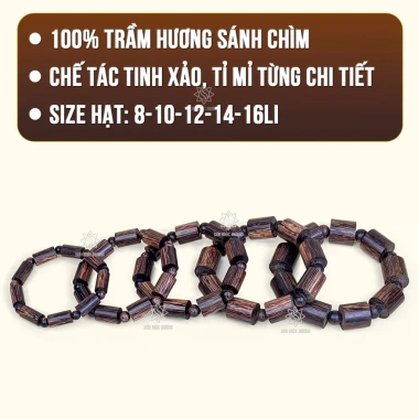 Vòng tay trầm hương trụ trúc sánh chìm Sơn Mộc Hương - phong thủy may mắn tài lộc nam nữ 940.000₫ 5 Vòng tay trầm hương trụ trúc sánh chìm Sơn Mộc Hương - phong thủy may mắn tài lộc nam nữ 940.000₫ 5