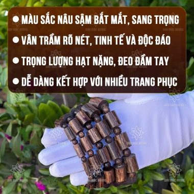 Vòng tay trầm hương trụ trúc sánh chìm Sơn Mộc Hương - phong thủy may mắn tài lộc nam nữ 940.000₫ 8 Vòng tay trầm hương trụ trúc sánh chìm Sơn Mộc Hương - phong thủy may mắn tài lộc nam nữ 940.000₫ 8