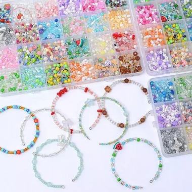 Vòng Tay & Vòng Cổ DIY lưới hạt thủy tinh hỗn hợp Handmade - Giá chỉ 41.700 VND 3