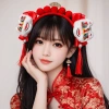 Vòng Tóc Năm Mới Nơ Thêu Đỏ Sang Trọng - Phong Cách Hanfu Giá 56,489 VND 4