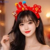 Vòng Tóc NLINNI Ngựa Thêu Nơ Đỏ Sang Trọng - Băng Đô Cổ Xưa Quấn Tóc Phong Cách Đẹp