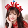 Vòng Tóc NLINNI Ngựa Thêu Nơ Đỏ Sang Trọng - Băng Đô Cổ Xưa Quấn Tóc Phong Cách Đẹp 6