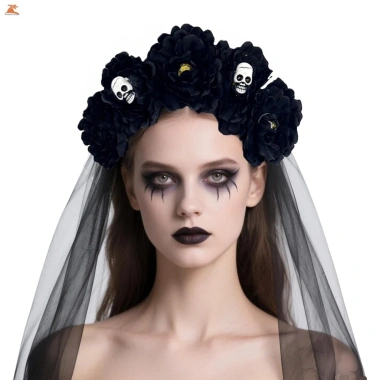 Vòng tóc xương và hoa đen cho bé gái - Phong cách Halloween, giảm 16% 9 Vòng tóc xương và hoa đen cho bé gái - Phong cách Halloween, giảm 16% 9