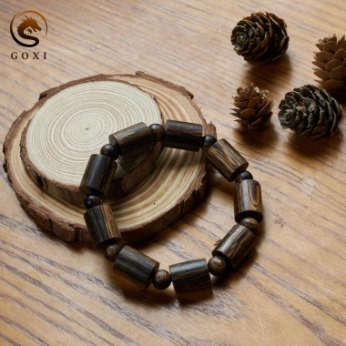 Vòng trầm hương GOXI đeo tay chính hãng - Phong thủy trầm sánh, đốt trúc tự nhiên, may mắn, giảm giá 677.000₫