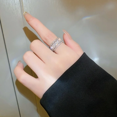 Vòng xếp chồng Pha lê Zircon điều chỉnh – Thiết kế hình học hiện đại, quà tặng nữ 3