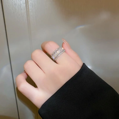Vòng xếp chồng Pha lê Zircon điều chỉnh – Thiết kế hình học hiện đại, quà tặng nữ 5