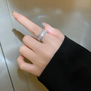 Vòng xếp chồng Pha lê Zircon điều chỉnh – Thiết kế hình học hiện đại, quà tặng nữ 7