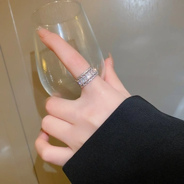 Vòng xếp chồng Pha lê Zircon điều chỉnh – Thiết kế hình học hiện đại, quà tặng nữ 8