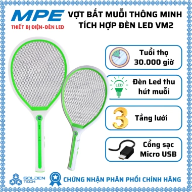 Vợt bắt muỗi thông minh tích hợp đèn LED MPE, diệt muỗi không thuốc, an toàn 6