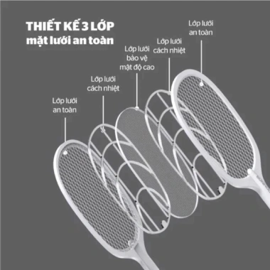 Vợt bắt muỗi thông minh tích hợp đèn LED MPE, diệt muỗi không thuốc, an toàn 8