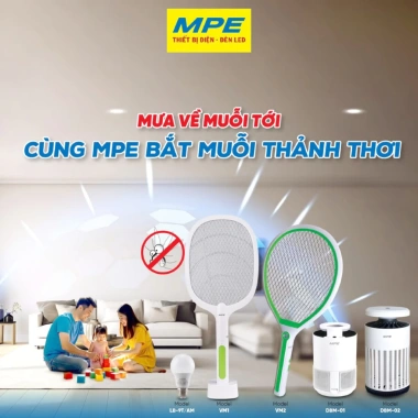Vợt bắt muỗi thông minh VM01 MPE có đèn LED thu hút, 3 lớp lưới an toàn, tuổi thọ cao - Giá 176.006 VND