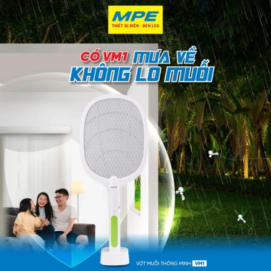 Vợt bắt muỗi thông minh VM01 MPE có đèn LED thu hút, 3 lớp lưới an toàn, tuổi thọ cao - Giá 176.006 VND