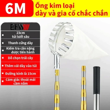 Vợt hái trái cây cao MONQIQI - Thép không gỉ, thu gọn, kèm túi vải, chỉ 65.000₫ 12 Vợt hái trái cây cao MONQIQI - Thép không gỉ, thu gọn, kèm túi vải, chỉ 65.000₫ 12