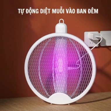 Vợt Muỗi Gấp Gọn Thông Minh 2 Trong 1 Tự Động 2 Lớp Lưới Bảo Vệ, Giá 105.000 VND