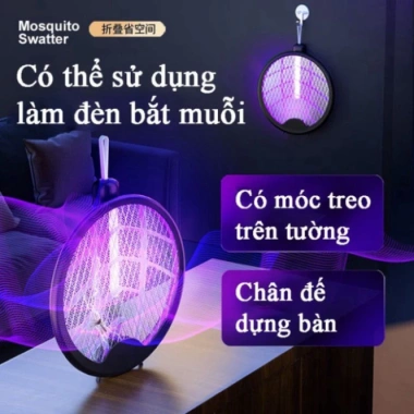 Vợt Muỗi Gấp Gọn Thông Minh 2 Trong 1 Tự Động 2 Lớp Lưới Bảo Vệ, Giá 105.000 VND 6
