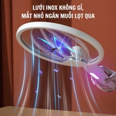 Vợt Muỗi Gấp Gọn Thông Minh 2 Trong 1 Tự Động 2 Lớp Lưới Bảo Vệ, Giá 105.000 VND 8