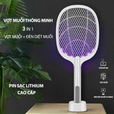 Vợt Muỗi Thông Minh 3in1 Đèn Bắt Muỗi Tự Động Có Dây và Đế Sạc, Giá 65.900 VND 7