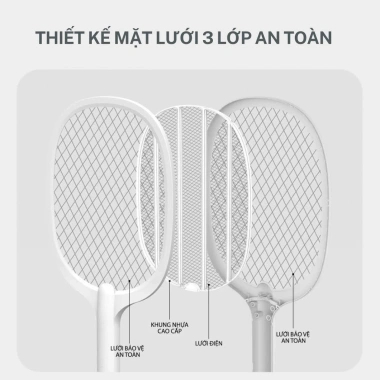 Vợt muối tích điện 2 in 1 bắt muỗi tự động, pin 2.000mAh sạc nhanh, an toàn trẻ, free ship - 99.000 VND 6 Vợt muối tích điện 2 in 1 bắt muỗi tự động, pin 2.000mAh sạc nhanh, an toàn trẻ, free ship - 99.000 VND 6