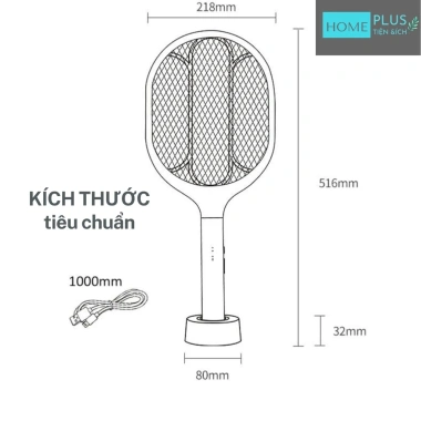 Vợt muối tích điện 2 in 1 bắt muỗi tự động, pin 2.000mAh sạc nhanh, an toàn trẻ, free ship - 99.000 VND