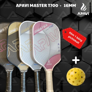 Vợt Pickleball Apavi MASTER Đen 100% Carbon T700 dày 16mm - Đánh tấn công, giá 619.000₫