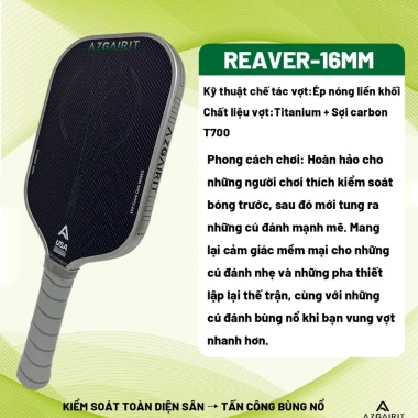 Vợt Pickleball Azgairit TrueFoam - Titanium gia cường, Carbon Fiber T700, 1,648,545₫
